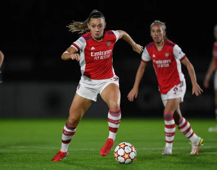Framed Print : Arsenal Women vs. 1899 Hoffenheim: Battle in the UEFA Women's Champions League at Meadow Park Framed Print : Arsenal Women vs. 1899 Hoffenheim: Battle in the UEFA Women's Champions League at Meadow Park