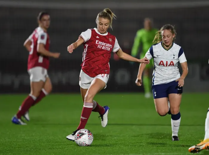 Framed Print : Arsenal Women vs. Tottenham Hotspur Women: FA Womens Continental League Cup Match in Empty Stands (November 2020)