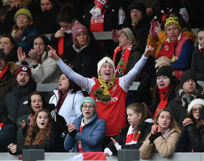 Framed Print : Arsenal Women vs. Everton Women: FA Women's Super League Showdown at Meadow Park - A Sea of Passionate Arsenal Fans Framed Print : Arsenal Women vs. Everton Women: FA Women's Super League Showdown at Meadow Park - A Sea of Passionate Arsenal Fans