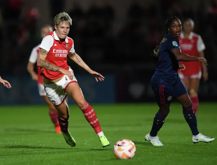 Framed Print : Arsenal Women vs Ajax: UEFA Women's Champions League Second Qualifying Round First Leg