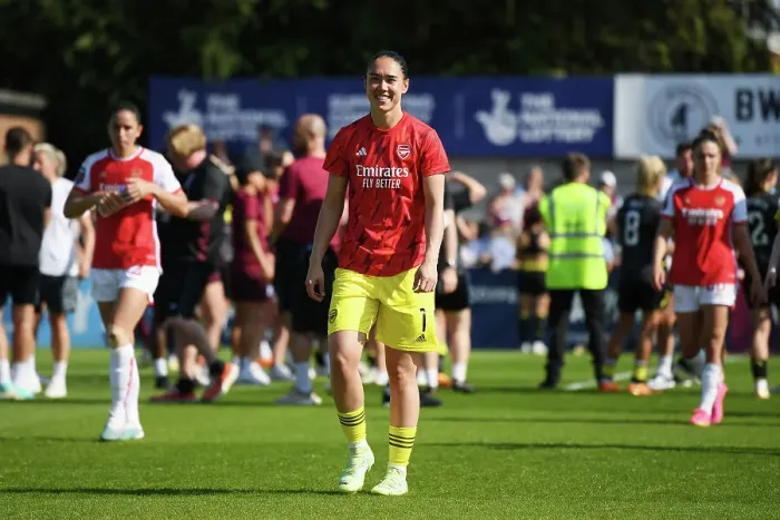 Framed Print : Arsenal Women vs Aston Villa: Manuela Zinsberger's Reaction in FA Women's Super League Clash (2022-23) Framed Print : Arsenal Women vs Aston Villa: Manuela Zinsberger's Reaction in FA Women's Super League Clash (2022-23)