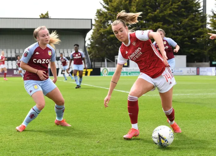 Framed Print : Arsenal Women vs. Aston Villa Women: 2021 FA WSL Match at Empty Meadow Park