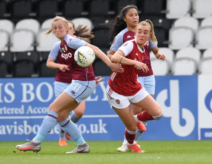 Framed Print : Arsenal Women vs. Aston Villa Women: 2021 FA WSL Match at Empty Meadow Park