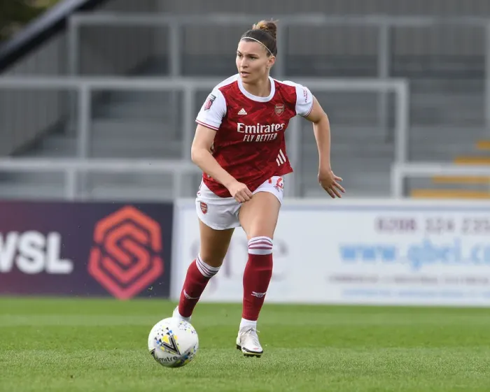 Framed Print : Arsenal Women vs. Aston Villa Women: FA WSL Match in Empty Stands (2020-21)
