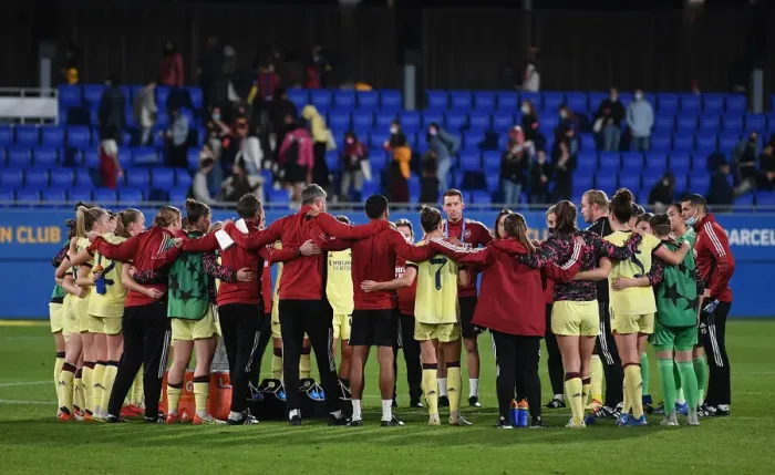 Framed Print : Arsenal Women vs. Barcelona: A Champions League Showdown in Spain Framed Print : Arsenal Women vs. Barcelona: A Champions League Showdown in Spain