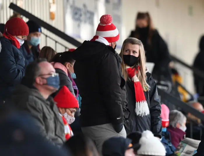 Framed Print : Arsenal Women vs Birmingham City Women: FA WSL Clash at Meadow Park (2020-21) - Passionate Arsenal Fans in Action