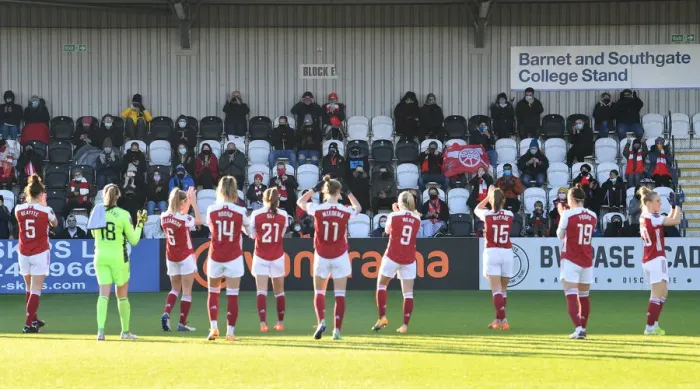 Framed Print : Arsenal Women vs. Birmingham City Women: Pre-Match Clap at Meadow Park (FA WSL 2020-21)