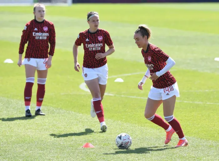 Framed Print : Arsenal Women vs Brighton & Hove Albion: Empty Meadow Park in FA WSL (2020-21)