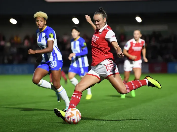 Framed Print : Arsenal Women vs Brighton & Hove Albion Women: 2022-23 Barclays WSL Clash at Meadow Park Framed Print : Arsenal Women vs Brighton & Hove Albion Women: 2022-23 Barclays WSL Clash at Meadow Park