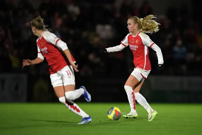 Framed Print : Arsenal Women vs. Bristol City: Continental Tyres League Cup Clash at Meadow Park