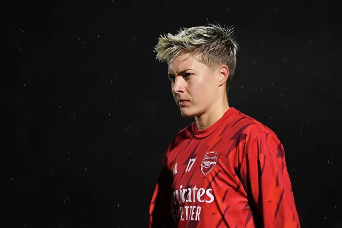 Framed Print : Arsenal Women vs. Bristol City Women - Conti Cup 2023-24: Lina Hurtig Warms Up