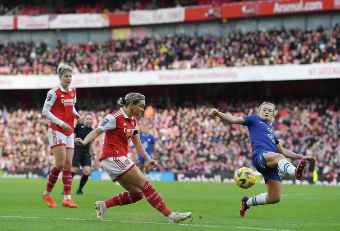 Framed Print : Arsenal Women vs Chelsea Women: Barclays Super League Clash at Emirates Stadium Framed Print : Arsenal Women vs Chelsea Women: Barclays Super League Clash at Emirates Stadium
