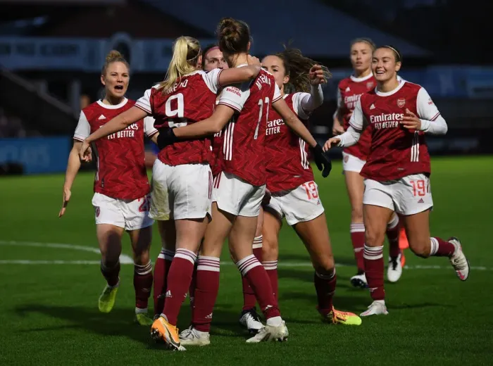 Framed Print : Arsenal Women vs Chelsea Women: Beth Mead's Goal Celebration in FA WSL Match (2020-21)