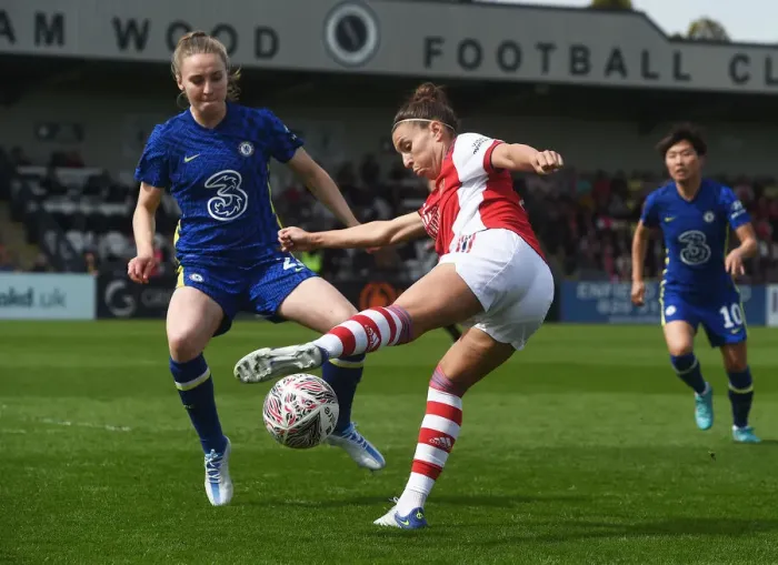 Framed Print : Arsenal Women vs. Chelsea Women: FA Cup Semi-Final Battle Framed Print : Arsenal Women vs. Chelsea Women: FA Cup Semi-Final Battle
