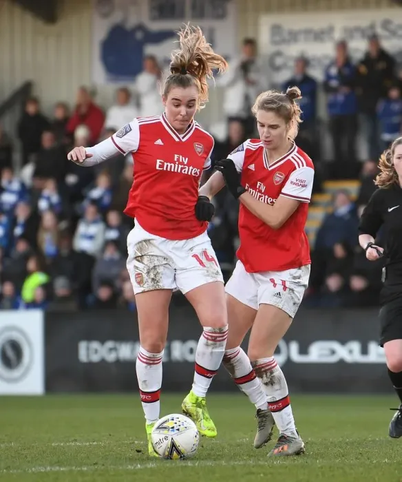 Framed Print : Arsenal Women vs Chelsea Women: Jill Roord and Vivianne Miedema Face Off in FA WSL Clash