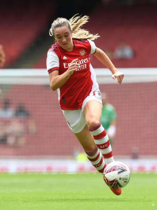 Framed Print : Arsenal Women vs Chelsea Women: Lisa Evans Fights it Out in the Mind Series 2021-22 at Emirates Stadium