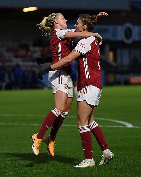 Arsenal Women vs Chelsea Women: Mead and Miedema's Goal Celebration in FA WSL Clash (2020-21)