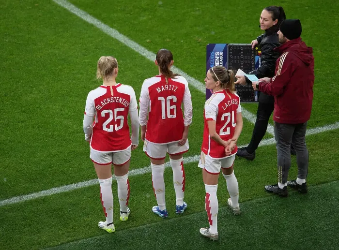 Framed Print : Arsenal Women vs. Chelsea Women: Ready on the Sidelines at Emirates Stadium - Barclays Super League Framed Print : Arsenal Women vs. Chelsea Women: Ready on the Sidelines at Emirates Stadium - Barclays Super League