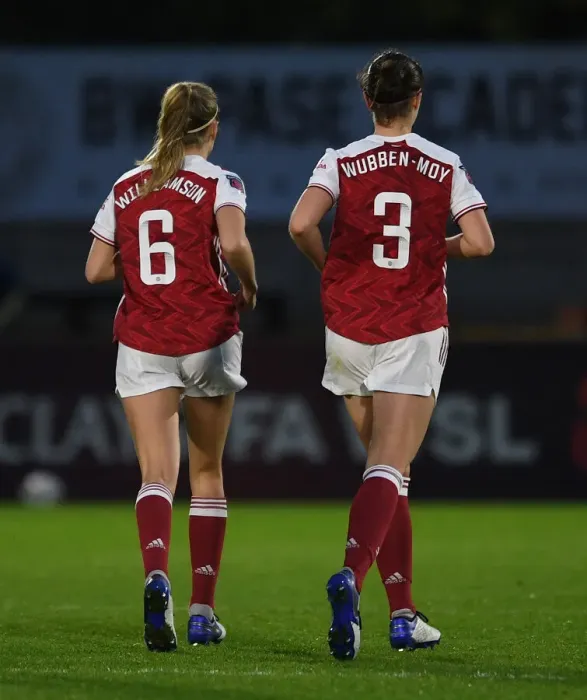 Framed Print : Arsenal Women vs. Chelsea Women: A Star-Studded Showdown - Leah Williamson vs. Lotte Wubben-Moy Face Off