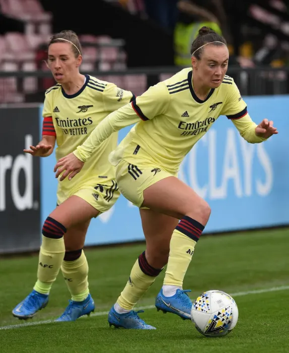 Framed Print : Arsenal Women vs Crystal Palace Women: Vitality FA Cup 5th Round Showdown - Caitlin Foord and Jordan Nobbs in Action