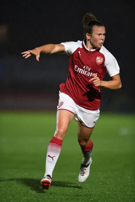 Framed Print : Arsenal Women vs. Everton Ladies: Jessica Samuelsson in Action during Pre-Season Friendly