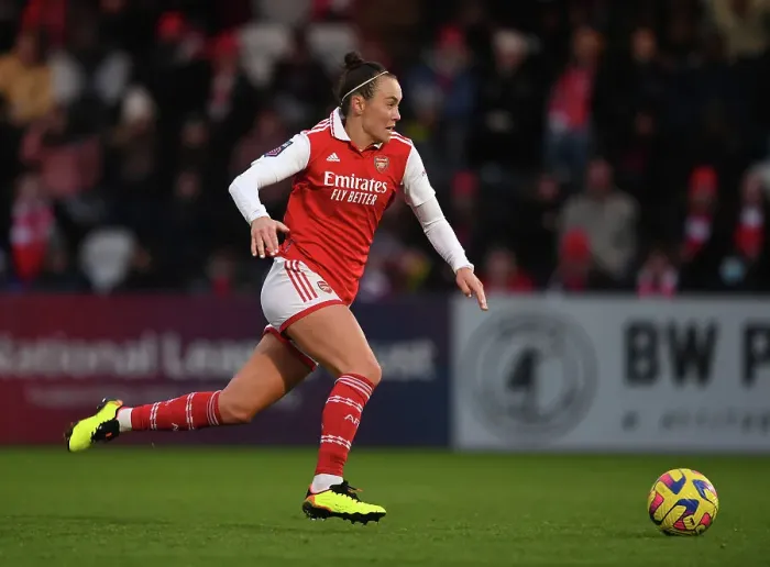Framed Print : Arsenal Women vs Everton Women: Caitlin Foord in Action during the FA Women's Super League Match