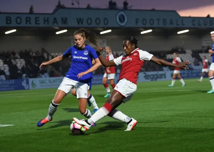 Framed Print : Arsenal Women vs. Everton Women: Danielle Carter Faces Off Against Georgia Brougham in Pre-Season Friendly Framed Print : Arsenal Women vs. Everton Women: Danielle Carter Faces Off Against Georgia Brougham in Pre-Season Friendly