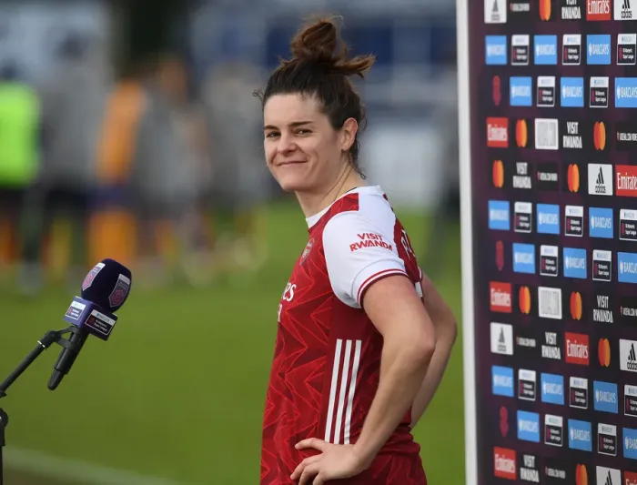 Framed Print : Arsenal Women vs Everton Women: Jennifer Beattie Post-Match Interview - FA WSL 2020-21