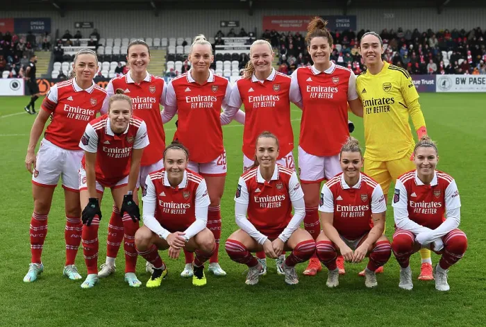 Framed Print : Arsenal Women vs Everton Women: Pre-Match Team Huddle - FA Women's Super League (2022-23) Framed Print : Arsenal Women vs Everton Women: Pre-Match Team Huddle - FA Women's Super League (2022-23)