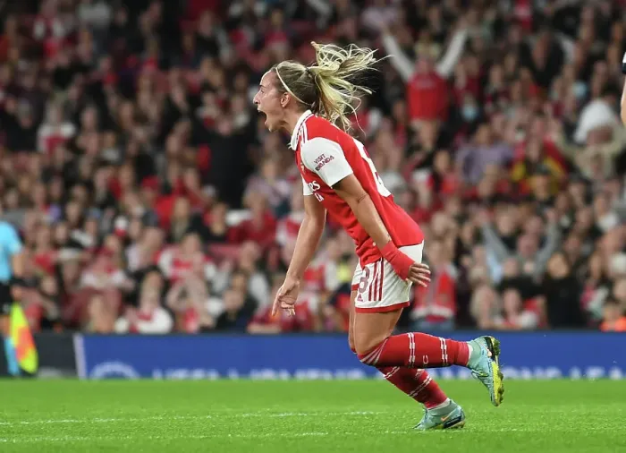 Framed Print : Arsenal Women vs FC Zurich: Nobbs Scores First Goal in Champions League Group C Clash at Emirates Stadium