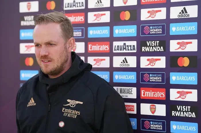 Framed Print : Arsenal Women vs Leicester City: Jonas Eidevall's Pre-Match Strategies (FA Women's Super League 2022-23)