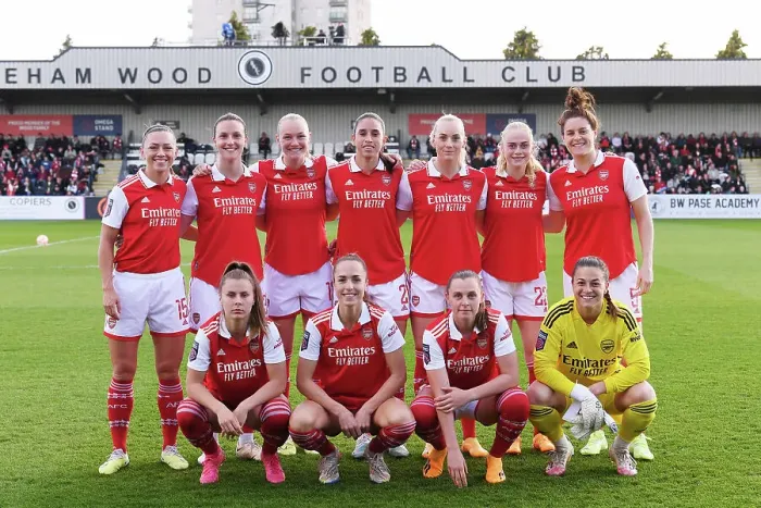 Framed Print : Arsenal Women vs Leicester City Women: Pre-Match Line-Up, FA Women's Super League 2022-23