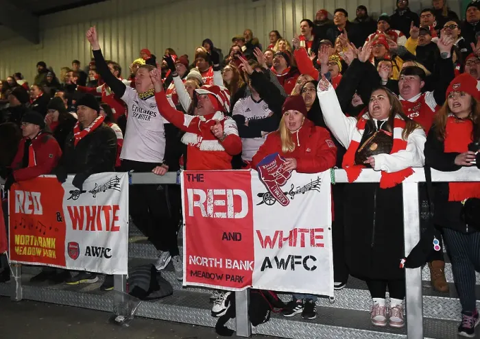 Framed Print : Arsenal Women vs Manchester City: FA WSL Cup Semi-Final - Emotional Fan Reactions