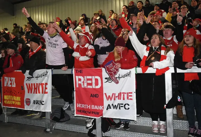 Framed Print : Arsenal Women vs Manchester City: FA WSL Cup Semi-Final - Emotional Fans Reactions