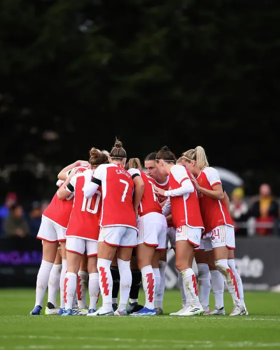 Framed Print : Arsenal Women vs Manchester City: Second-Half Team Huddle - Boosting Morale in the Barclays WSL 2023-24 Framed Print : Arsenal Women vs Manchester City: Second-Half Team Huddle - Boosting Morale in the Barclays WSL 2023-24