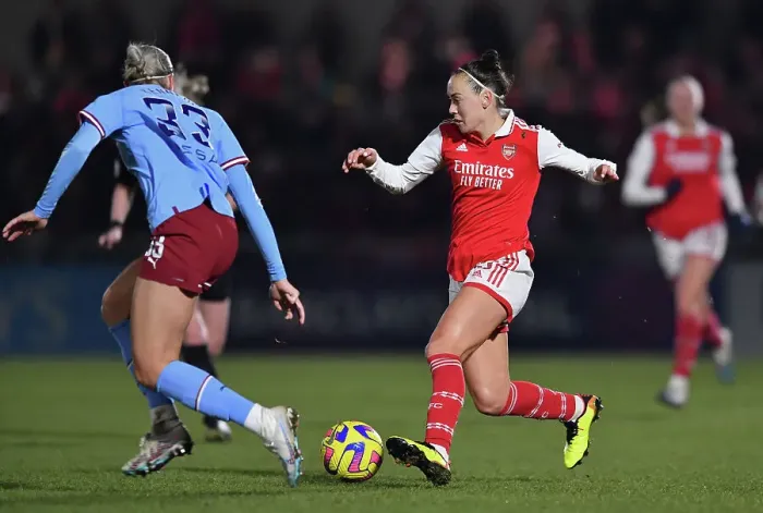 Framed Print : Arsenal Women vs Manchester City Women: FA WSL Cup Semi-Final Clash