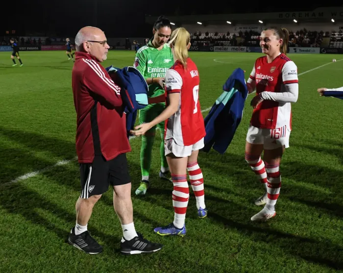 Framed Print : Arsenal Women vs Manchester United Women: FA Womens Continental Tyres League Cup Quarterfinal - Kitman Paul Glibbery Prepares for Clash at Meadow Park Framed Print : Arsenal Women vs Manchester United Women: FA Womens Continental Tyres League Cup Quarterfinal - Kitman Paul Glibbery Prepares for Clash at Meadow Park