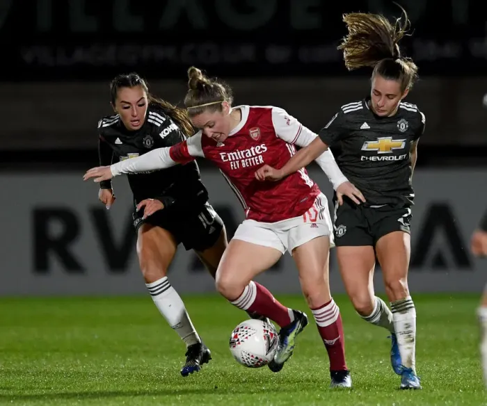 Framed Print : Arsenal Women vs Manchester United Women: FA WSL Clash at Empty Meadow Park (2020-21) Framed Print : Arsenal Women vs Manchester United Women: FA WSL Clash at Empty Meadow Park (2020-21)