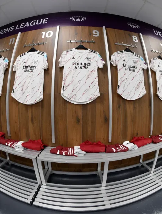 Framed Print : Arsenal Women vs Paris Saint-Germain: Quarterfinal Match Shirts in Changing Room - UEFA Women's Champions League Framed Print : Arsenal Women vs Paris Saint-Germain: Quarterfinal Match Shirts in Changing Room - UEFA Women's Champions League