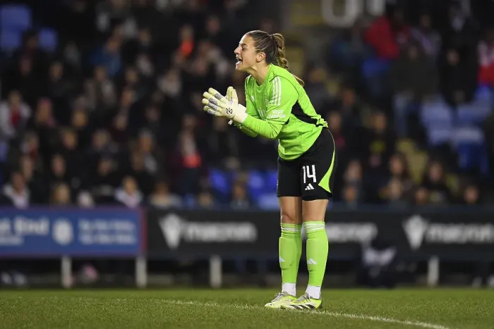 Framed Print : Arsenal Women vs. Reading: FA WSL Cup Showdown at Reading - Sabrina D'Angelo's Reaction