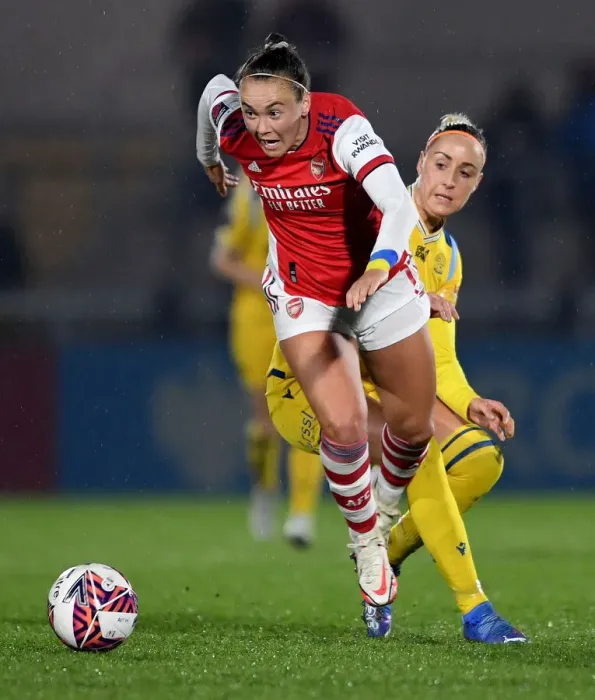 Framed Print : Arsenal Women vs Reading Women: A Star-Studded Showdown - Caitlin Foord vs Sanne Troelsgaard
