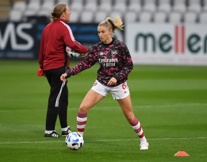 Framed Print : Arsenal Women vs Slavia Prague: Pre-Match Warm-Up at Meadow Park