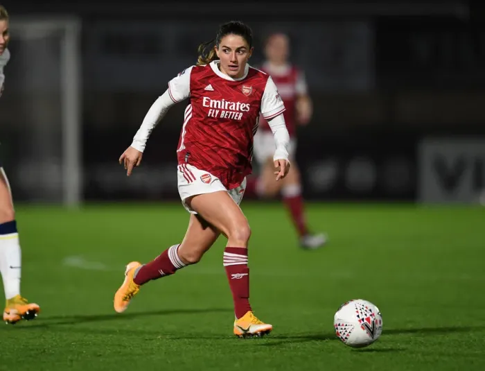 Framed Print : Arsenal Women vs. Tottenham Hotspur Women: FA Womens Continental League Cup Clash in Empty Stands