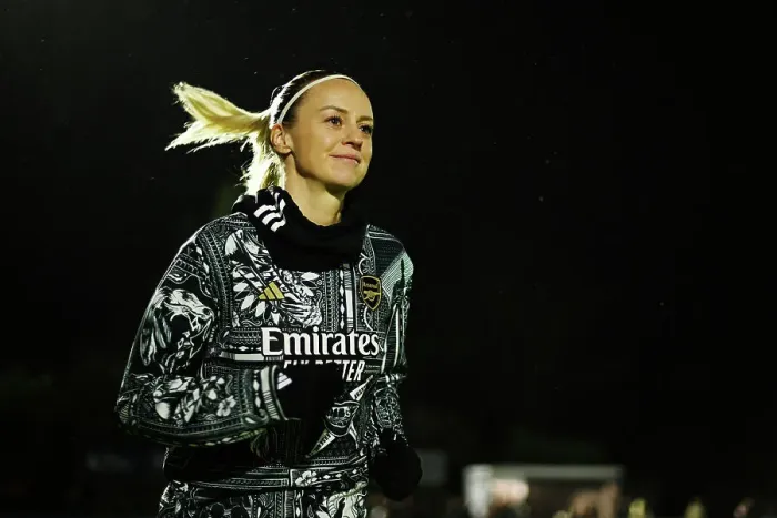 Framed Print : Arsenal Women vs. Tottenham Hotspur Women: Pre-Match Warm-Up in FA WSL Cup (2023-24)