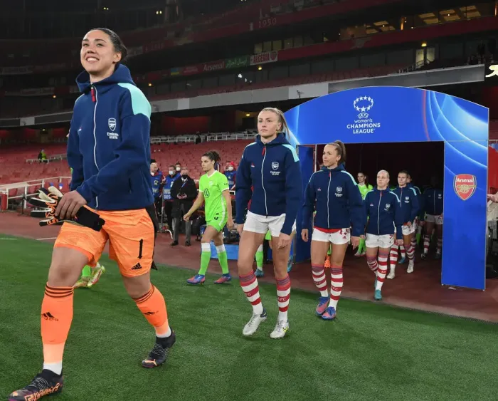 Framed Print : Arsenal Women vs. VfL Wolfsburg: Quarterfinals, UEFA Women's Champions League Showdown at Emirates Stadium