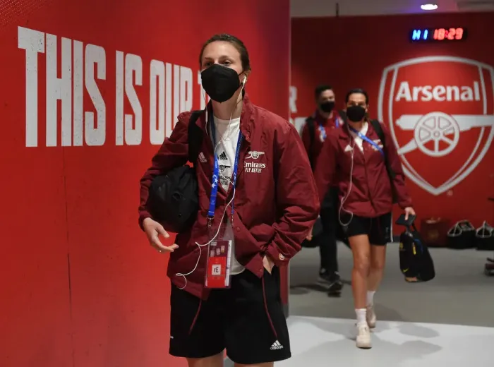 Framed Print : Arsenal Women vs. VfL Wolfsburg: UEFA Women's Champions League Quarterfinals (2021-22)