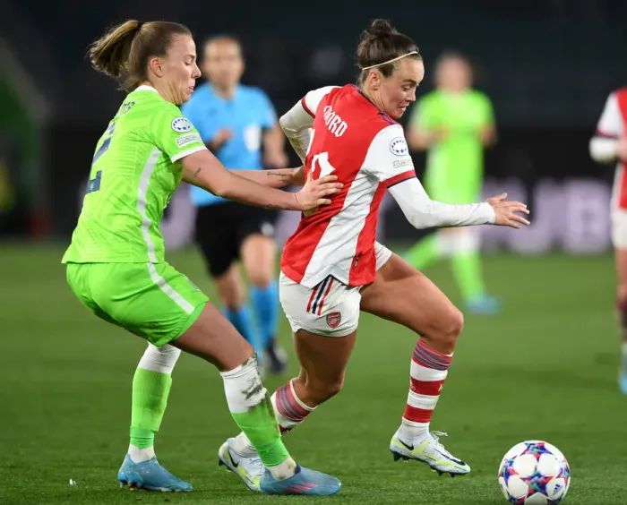 Framed Print : Arsenal Women vs. VfL Wolfsburg: UEFA Women's Champions League Quarterfinals Showdown Framed Print : Arsenal Women vs. VfL Wolfsburg: UEFA Women's Champions League Quarterfinals Showdown