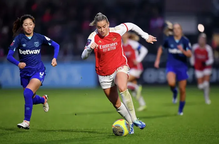 Framed Print : Arsenal Women vs. West Ham United: Barclays WSL Clash at Meadow Park Framed Print : Arsenal Women vs. West Ham United: Barclays WSL Clash at Meadow Park
