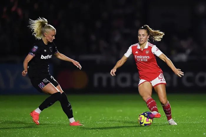 Framed Print : Arsenal Women vs. West Ham United: Showdown in the Barclays WSL at Meadow Park