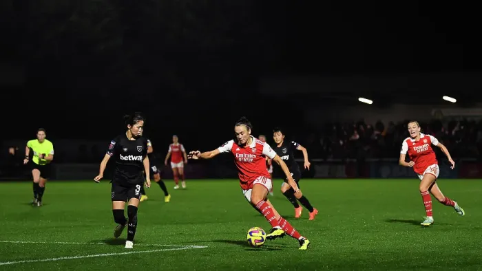 Framed Print : Arsenal Women vs. West Ham United: Showdown in the Barclays WSL at Meadow Park